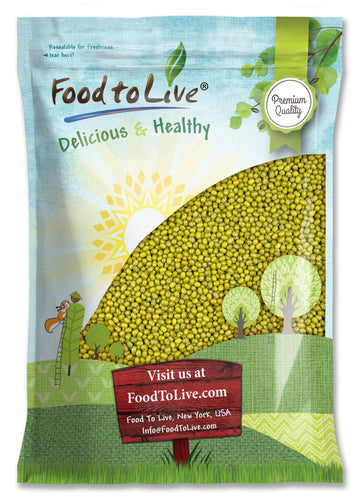 Food to Live - Mung Beans, 15 Pounds Whole, Dried, Raw Moong, Kosher, Vegan, Sirtfood, Bulk Green Gram, Low Sodium, Good Source 