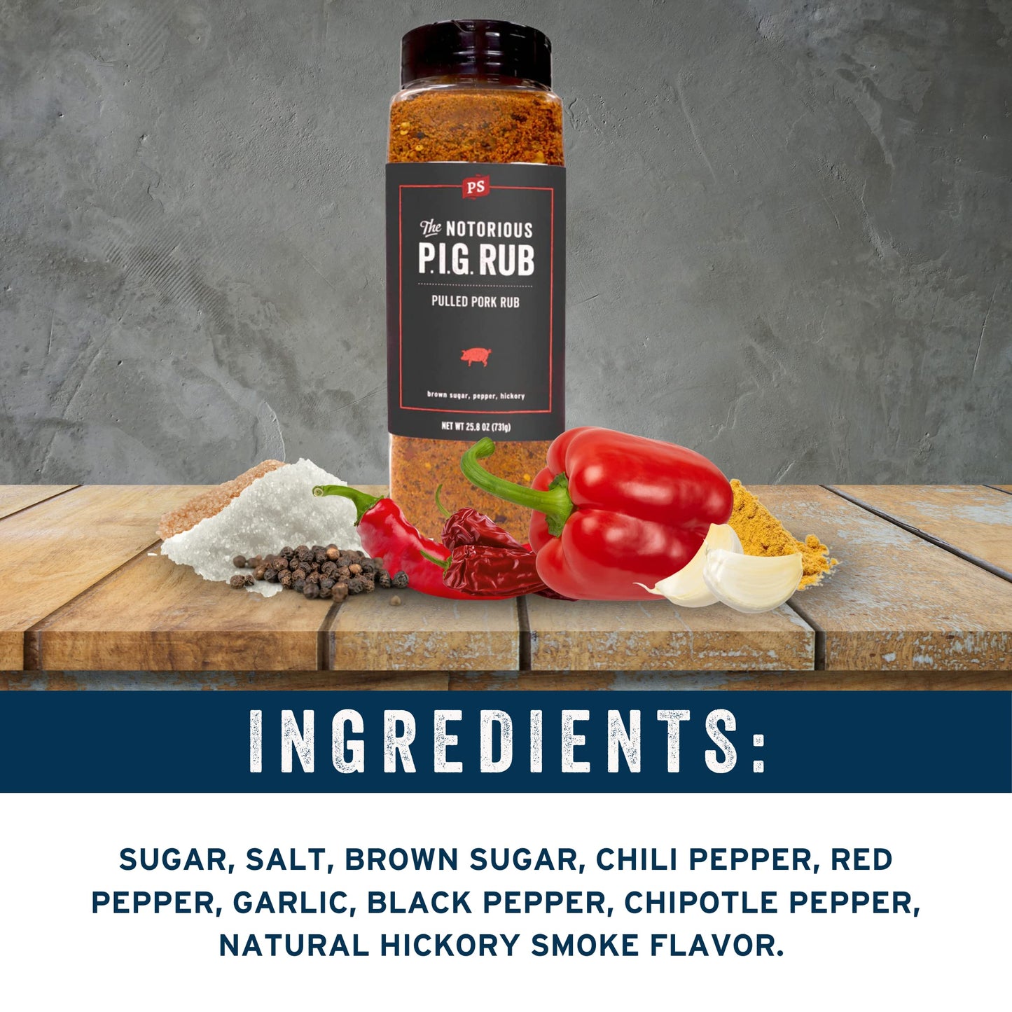 PS Seasoning Pulled Pork Seasoning & Dry Rub - Sweet & Smoky BBQ Spice Blend, 25.8oz