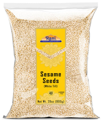 Rani Sesame Seeds Whole White, Hulled (Till) 28oz (800gm) ~ All Natural | Gluten Friendly | NON-GMO | Kosher | Vegan | Indian Or