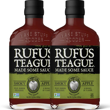 Rufus Teague Smoky Apple BBQ Sauce - Premium Barbecue Sauce - 15.25 oz Bottles - 2 Pack