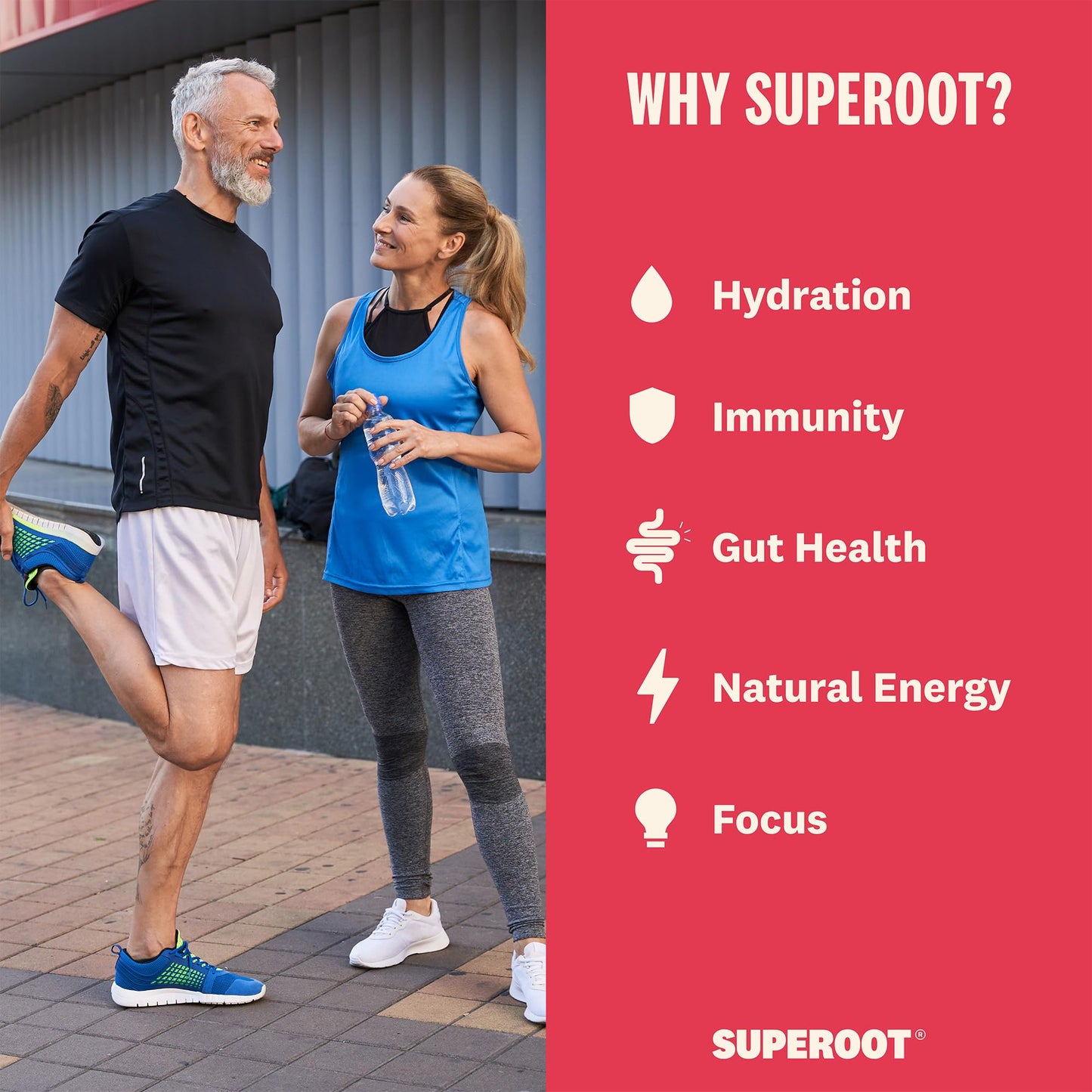 SUPEROOT Ginger Shot + Superfood Drink Mix - Immunity & Hydration - 8.47 oz - Strawberry Lime Flavor