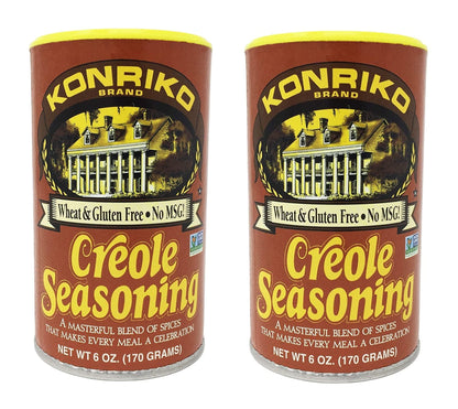 Konriko - Creole Seasoning 6 oz (Pack of 2) - Wheat Free - Gluten Free - No MSG