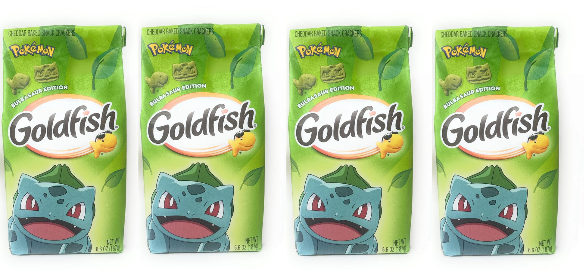 Goldfish Crackers - 4 bags - Free of Dyes (Pokemon Bulbasaur 6.6oz - Free of Dyes)