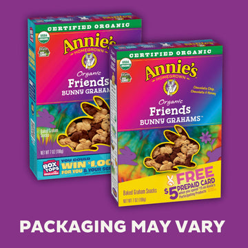 Annie'S Organic Friends Bunny Graham Snacks, Chocolate Chip, Chocolate & Honey, 7 Oz.