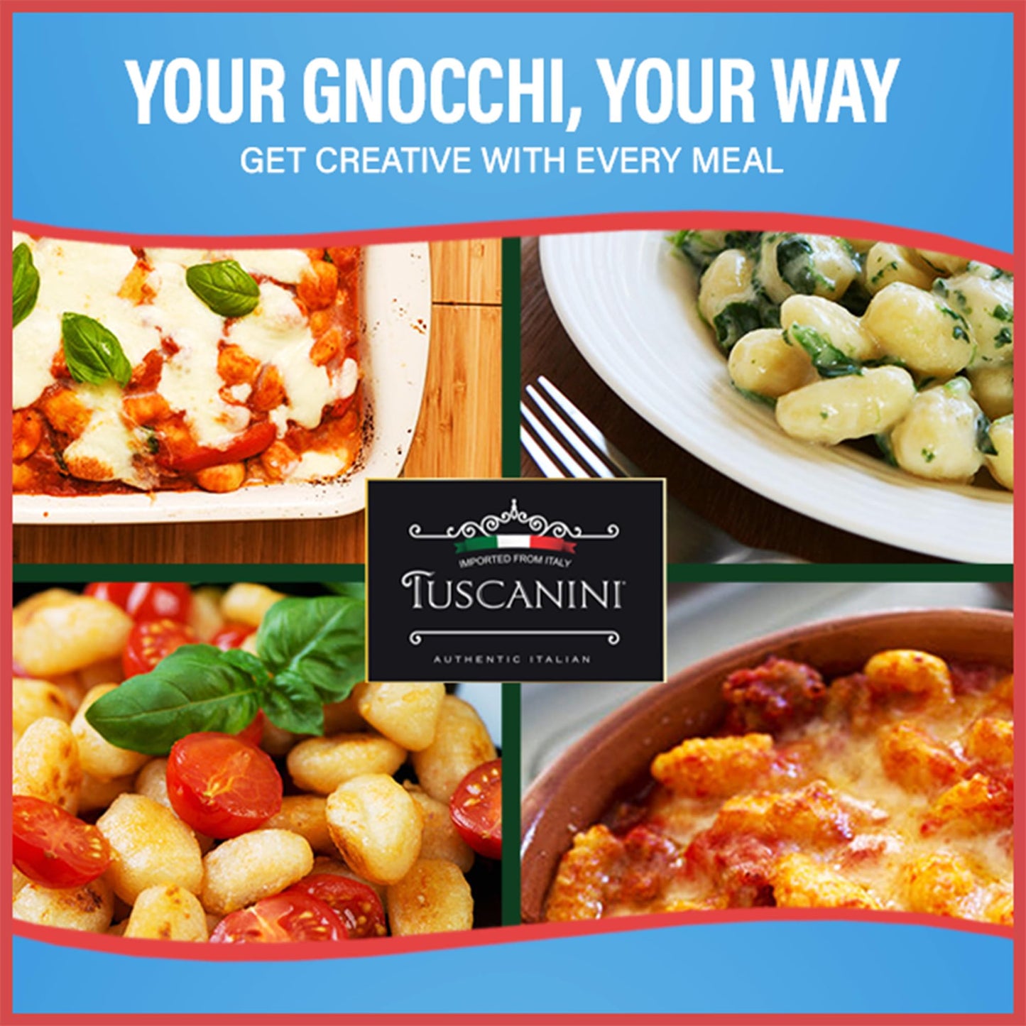 Tuscanini Classic Italian Potato Gnocchi 16oz (3 Pack) | Imported from Italy, Low Fat, Potato Dumpling, Ready in Minutes
