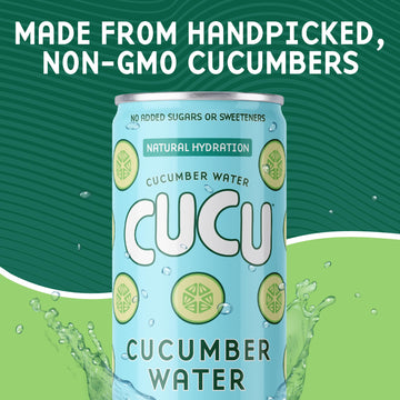 CUCU Cucumber Water – Natural Hydration, No Sugar Added, 12 Pack, 11 fl oz Cans