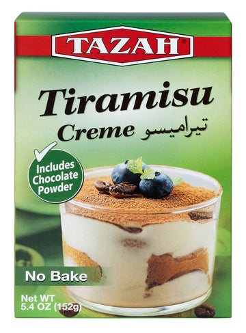 Tazah Tiramisu Mix 5.4Oz (152G) Ready Mix - Quick & Easy Authentic Italian Dessert, Rich Flavor, Includes Chocolate Powder, Perfect For Home Baking, Parties And Events