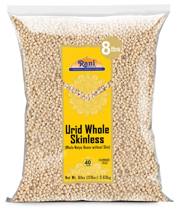 Rani Urid/Urad Gota White (Matpe Beans Skinless) Indian Lentils 128oz (8lbs) 3.63kg Bulk ~ All Natural | Gluten Friendly | Non-G