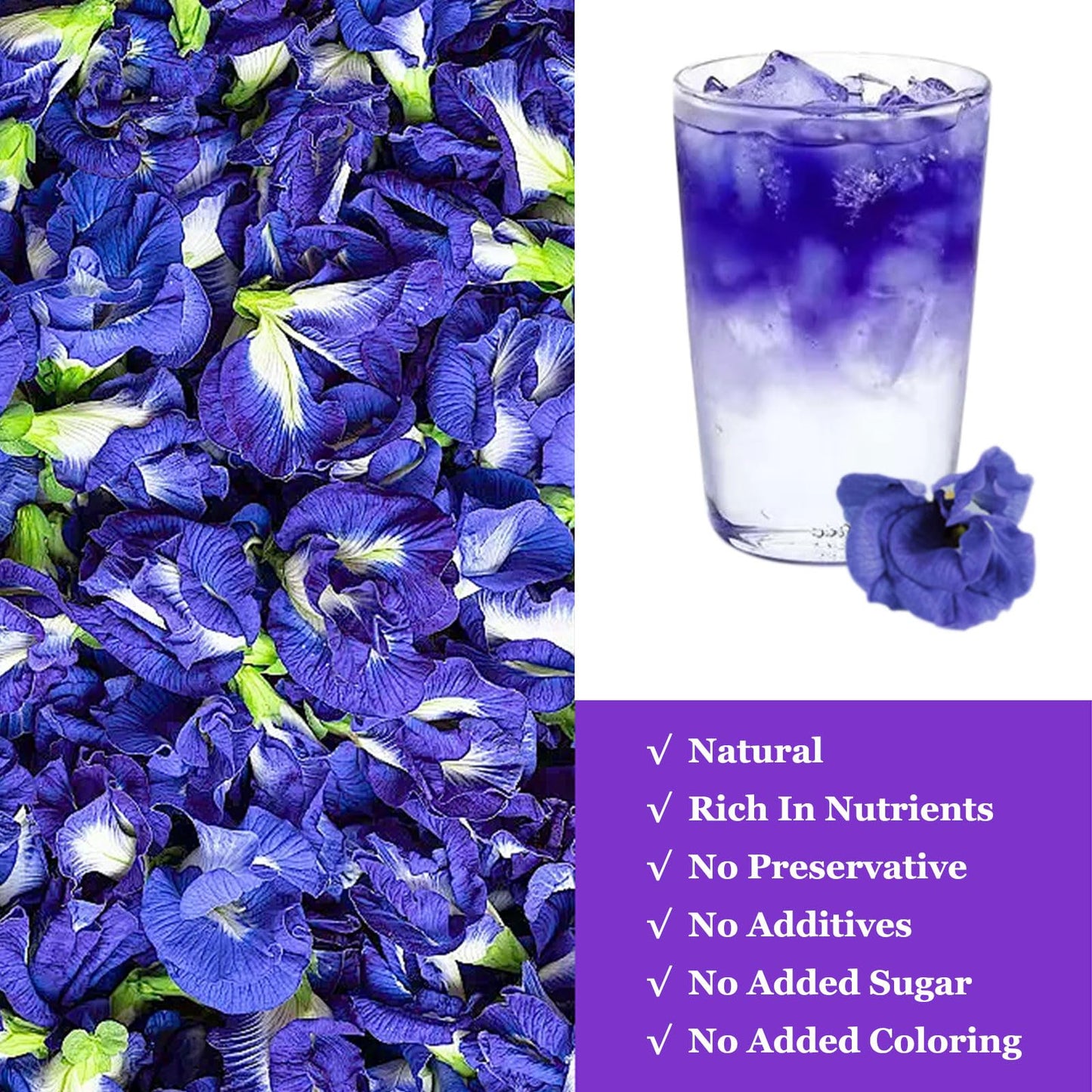 SXETBEAN Butterfly Pea Flower Powder, 3.5oz Blue Food Coloring for Cocktails, Smoothies, Baking