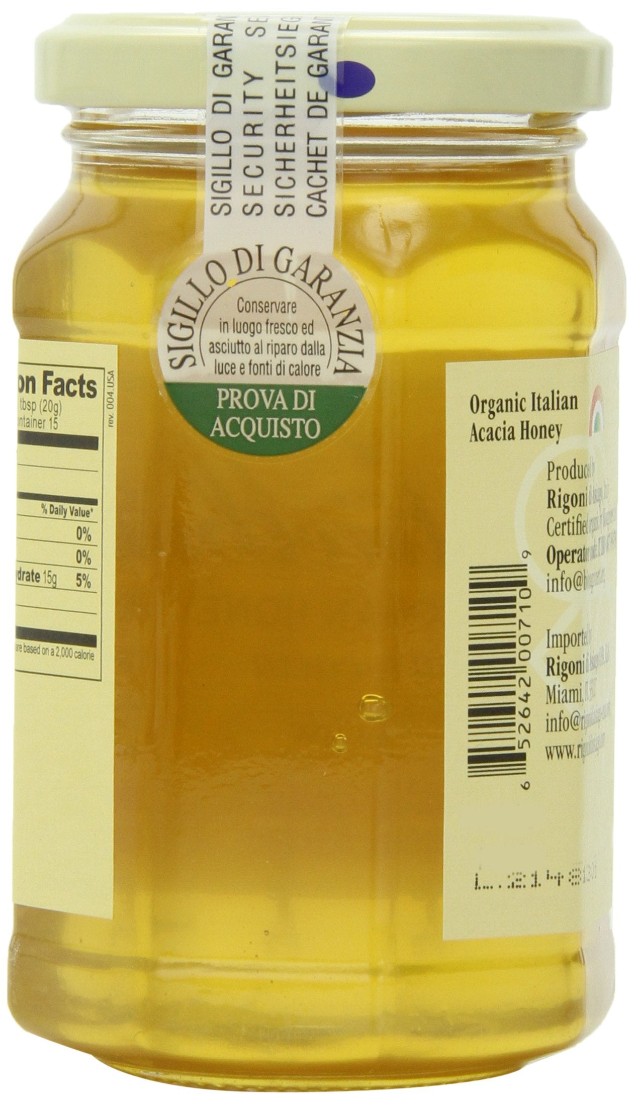Rigoni di Asiago Mielbio Italian Raw Honey, Acacia, 10.58 Ounce, Yellow, 1 Pack