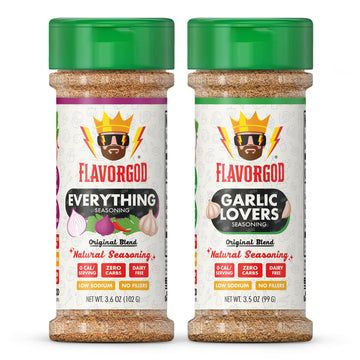 Flavor God Classic Combo Pack - Herb, Spice & Seasoning Gift Set - 2 Pack - Premium All Natural BBQ & Steak Rub Seasonings