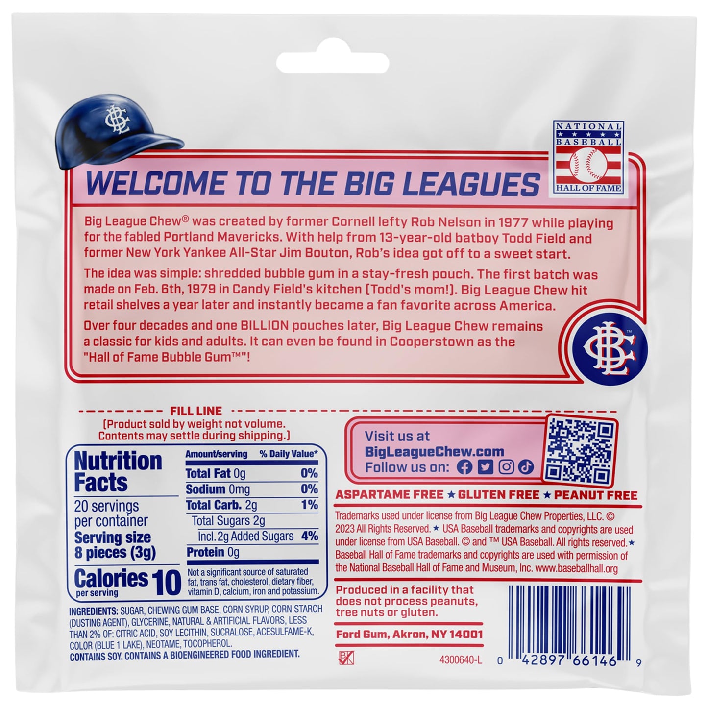Big League Chew Blue Raspberry Bubble Gum 3-Pack - 2.12oz Packets - Baseball Candy for   & Party Favors