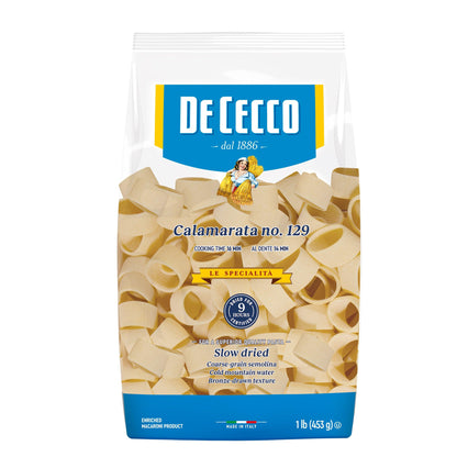 De Cecco Semolina Pasta, Calamarata No.129, 1 Pound (Pack of 12)