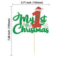 Gyufise 1 Pack My First Christmas Cake Topper With Glitter Christmas Hat Number 1 First Birthday Cupcake Picks Decorations For X
