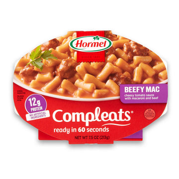 Hormel Compleats Beefy Mac & Cheese Microwave Tray 7.5 Ounces (Pack Of 7)