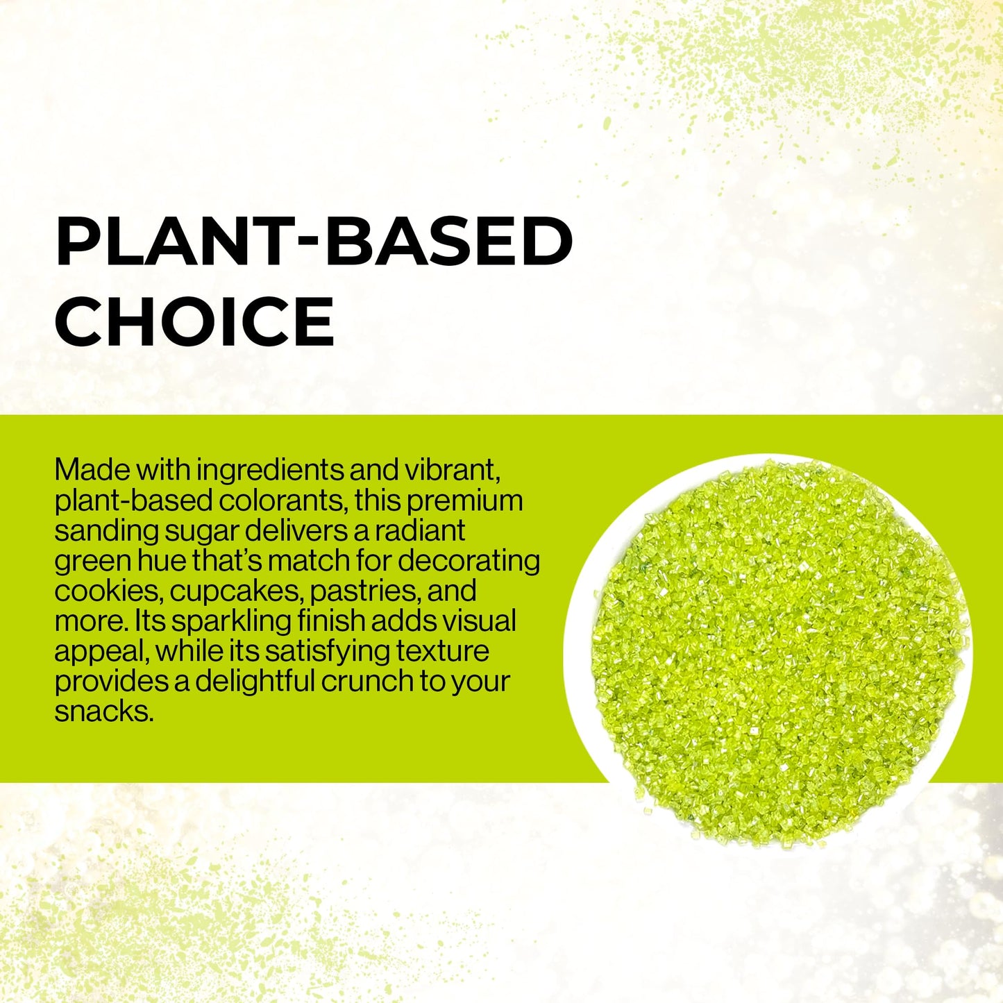 Ultimate Baker - Sanding Sugar, Green - Vibrant Color Baking & Decorating Sugar With Premium Texture For Desserts & Confections