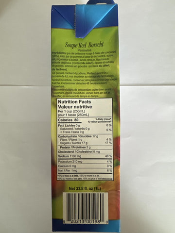 KRAKUS RED BORSHT (tetra pak) 33.81 fl oz x 2 pack / ZUPA BARSZCZ CZERWONY (karton) 1l x 2 pack.