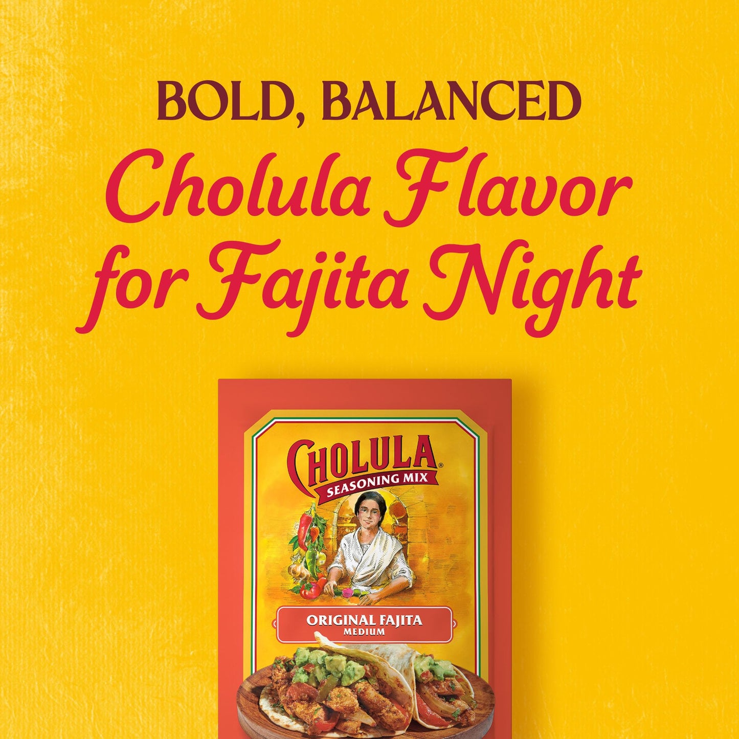 Cholula Seasoning Mix  Original Fajita  Medium Heat  For Chicken  Steak  Shrimp & Veggie Fajitas  0.87 oz (Pack of 12)