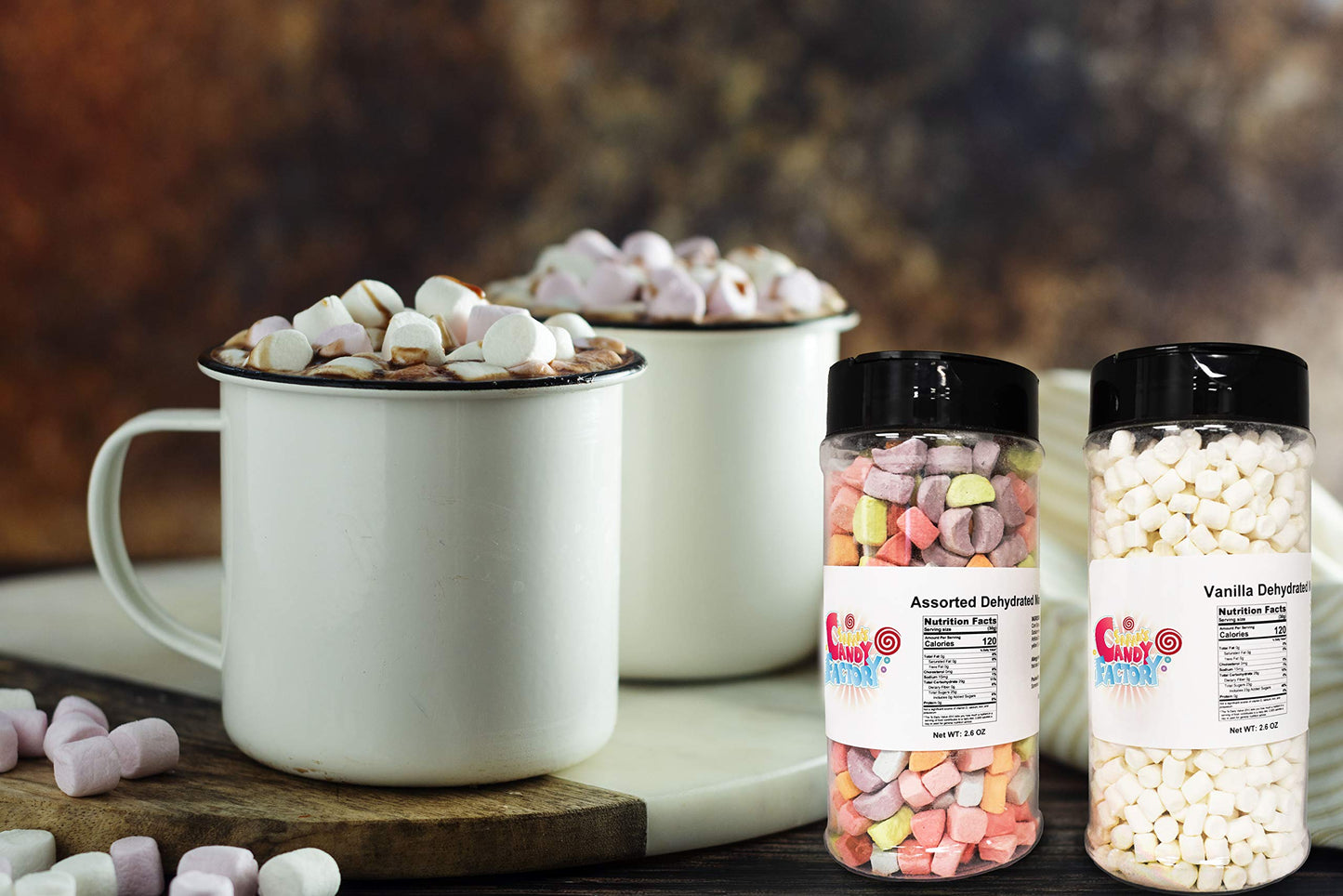 Sarah'S Candy Factory Variety Dehydrated Marshmallow Bits, Vanilla Marshmallows In Jar, Assorted Marshmallows In Jar (Vanilla-As