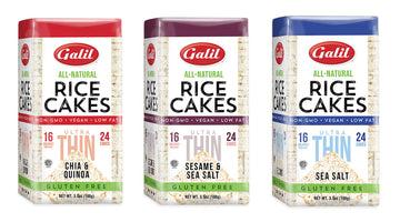 Galil Ultra-Thin Rice Cake Variety Pack of 3 - Sea Salt, Chia & Quinoa, & Sesame & Sea Salt | All-Natural, Non-GMO, Low Fat Snac