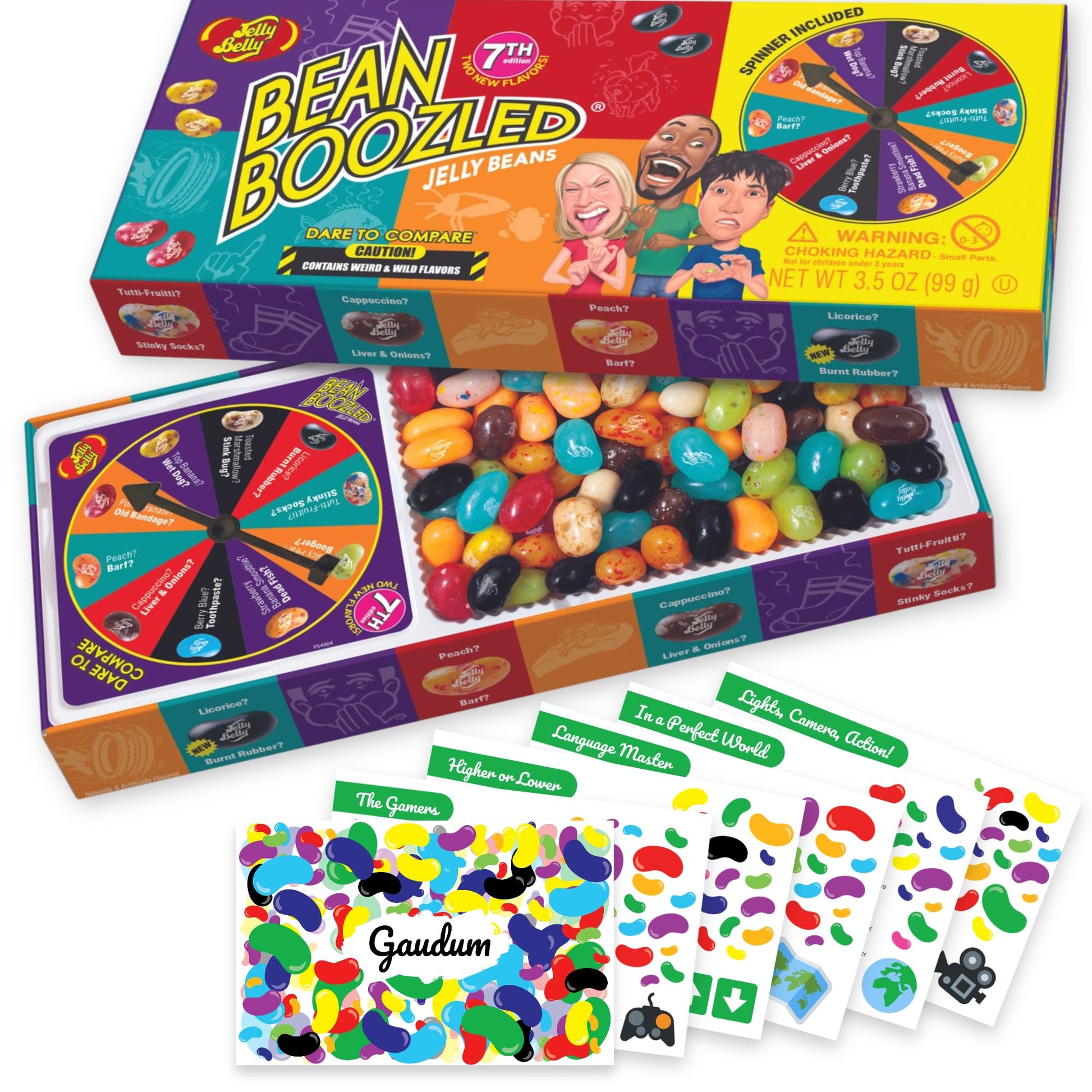 Gaudum Jelly Belly Bean Boozled Jelly Beans Game with 5 Game Cards, Multicolor, 1 Count