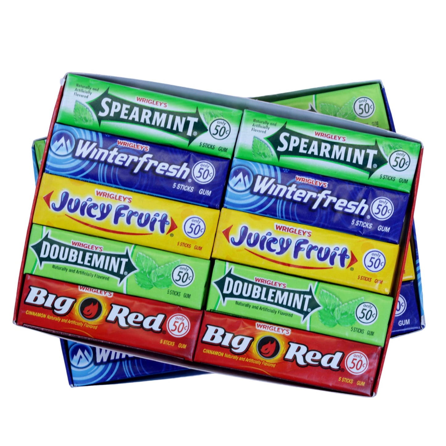 Wrigley'S Chewing Gum Assortment 40 Packs - 8 Packs Of Each (5 Flavors) Doublemint, Spearmint, Juicy Fruit, Big Red, Winterfresh