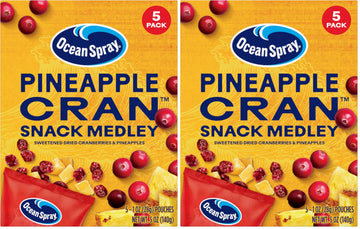 Ocean Spray Pineapple Cran Snack Medley, Cranberry and Pineapple Dried Fruit Snack, 1 Oz Pouches, 5 Count (Pack of 2)
