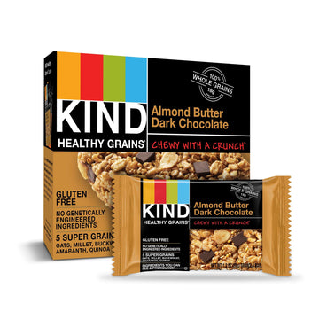 Kind Healthy Grains Almond Butter Dark Chocolate Bars, Gluten Free Snacks, 1.2 Oz Bars (40 Count)