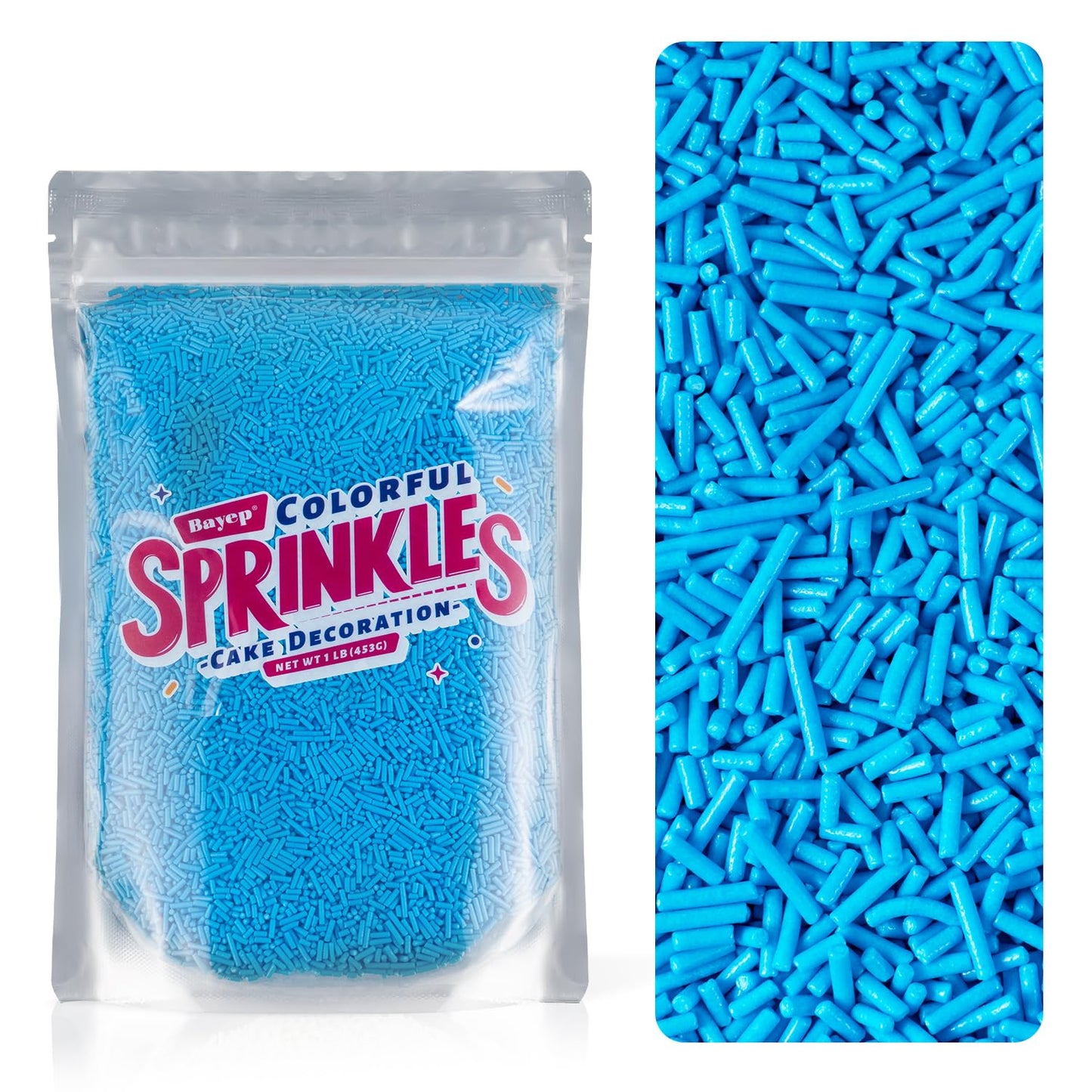 Edible Blue Sprinkles Bulk 16 Oz Bulk Blue Jimmies For Ice Cream Dessert Toppings Brownies Cookies  Cupcakes  Cake Decorating Birthday Baby Shower