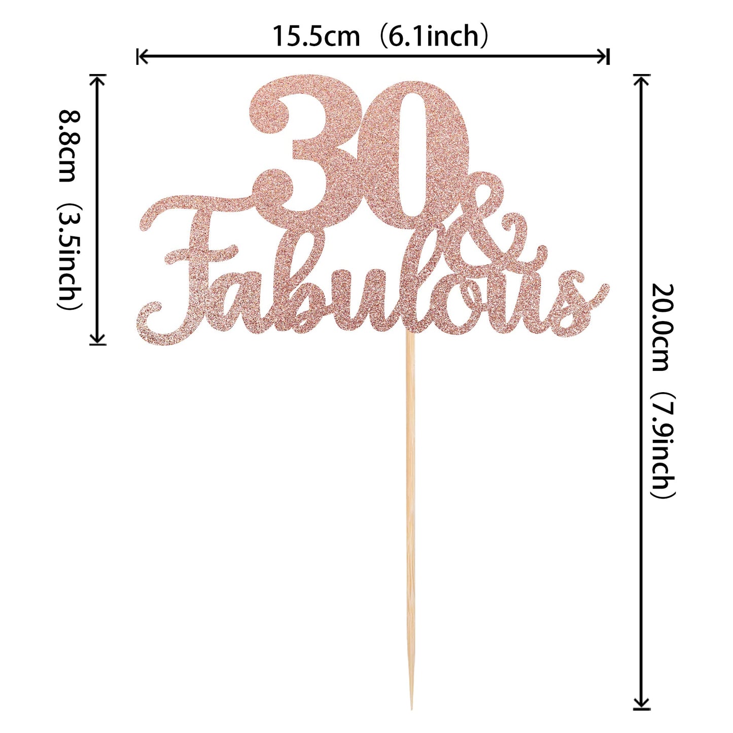 1 Pcs 30 & Fabulous Cake Topper Glitter Thirty And Fabulous Cake Toppers Happy 30Th Birthday Cake Pick For 30Th Wedding Annivers