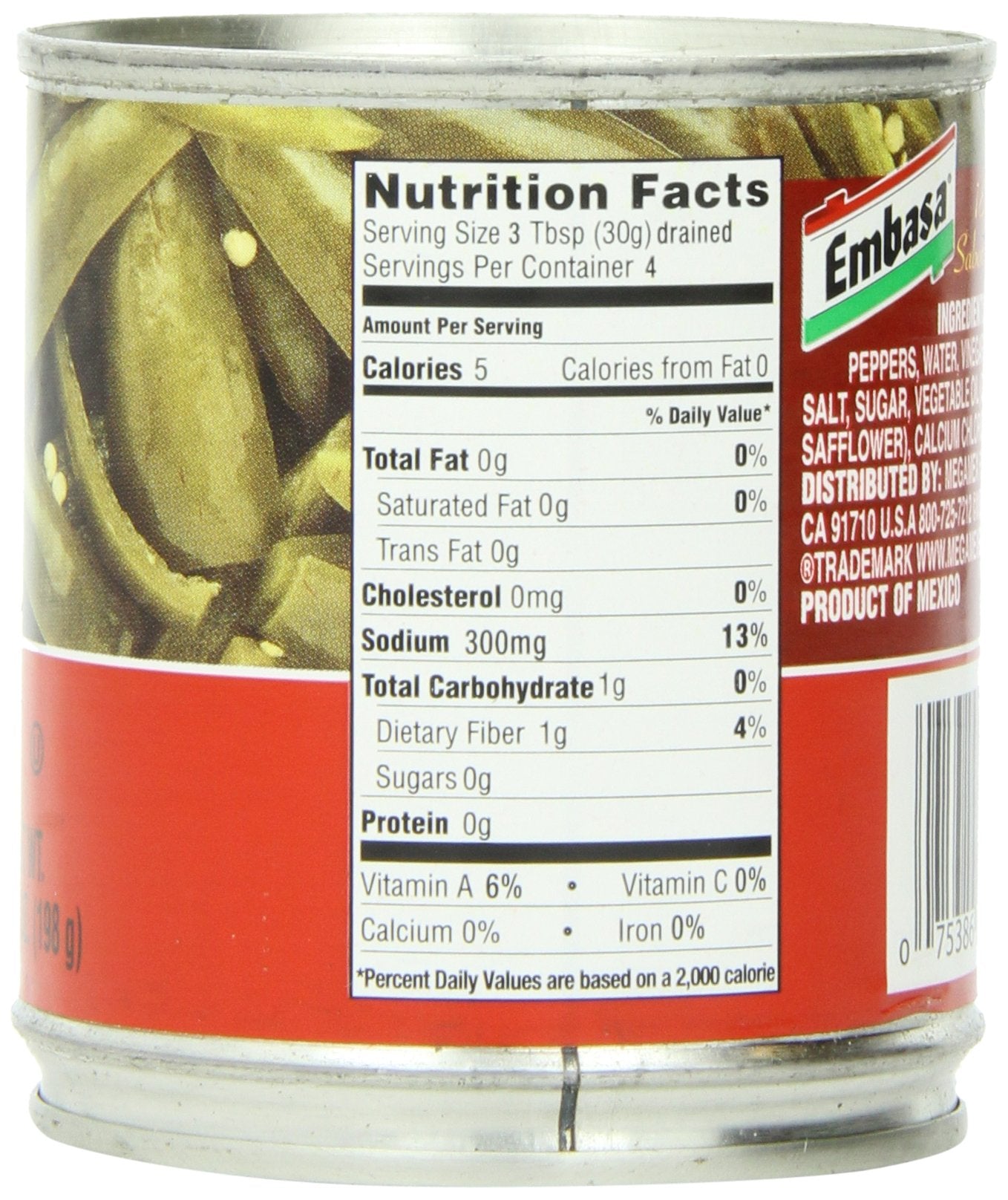 Embasa Sliced Jalapenos, 7 Ounce (Pack Of 12)