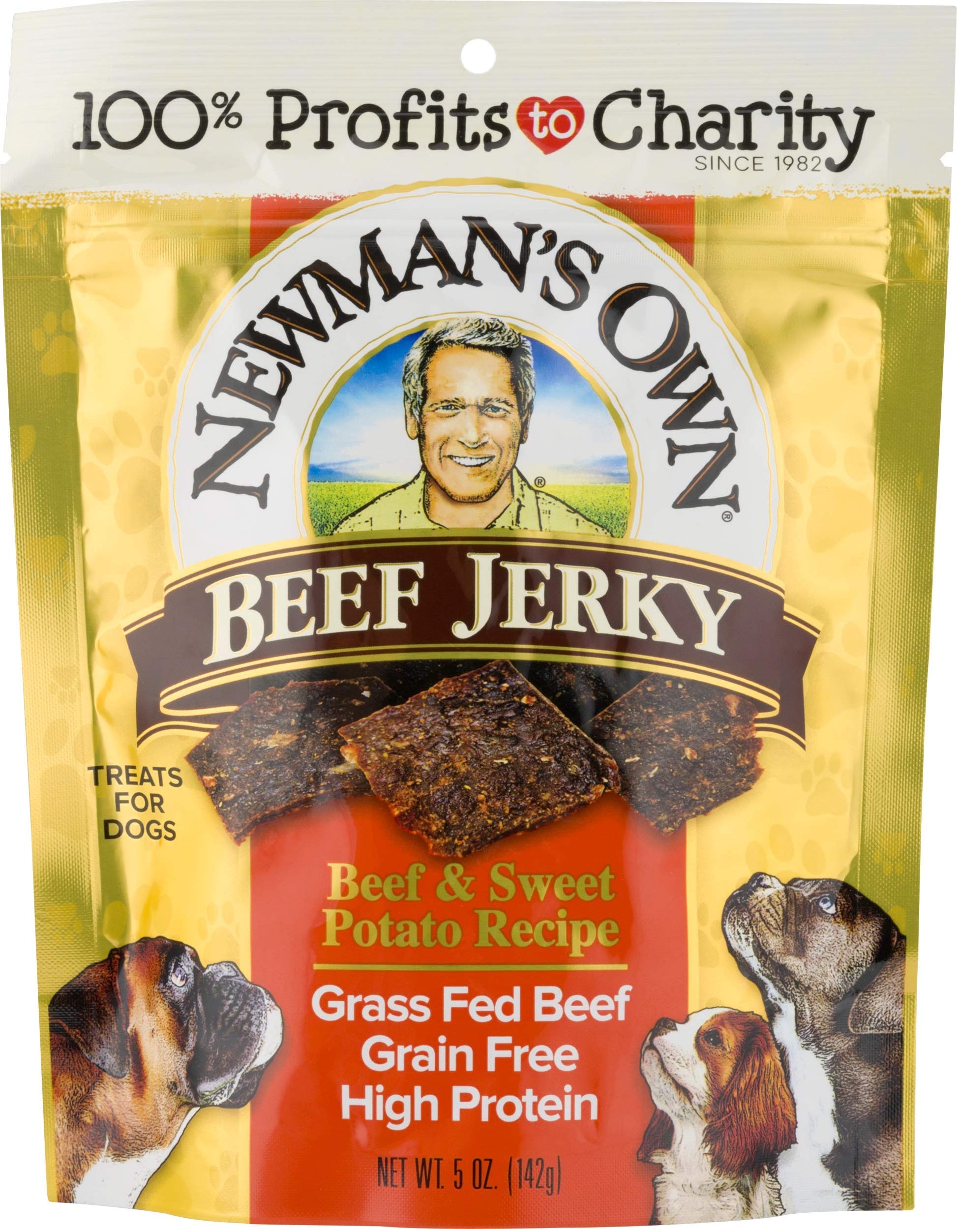 Newmans Own Beef Jerky Treats for Dogs, Beef & Sweet Potato, 5 Oz, 12 Count