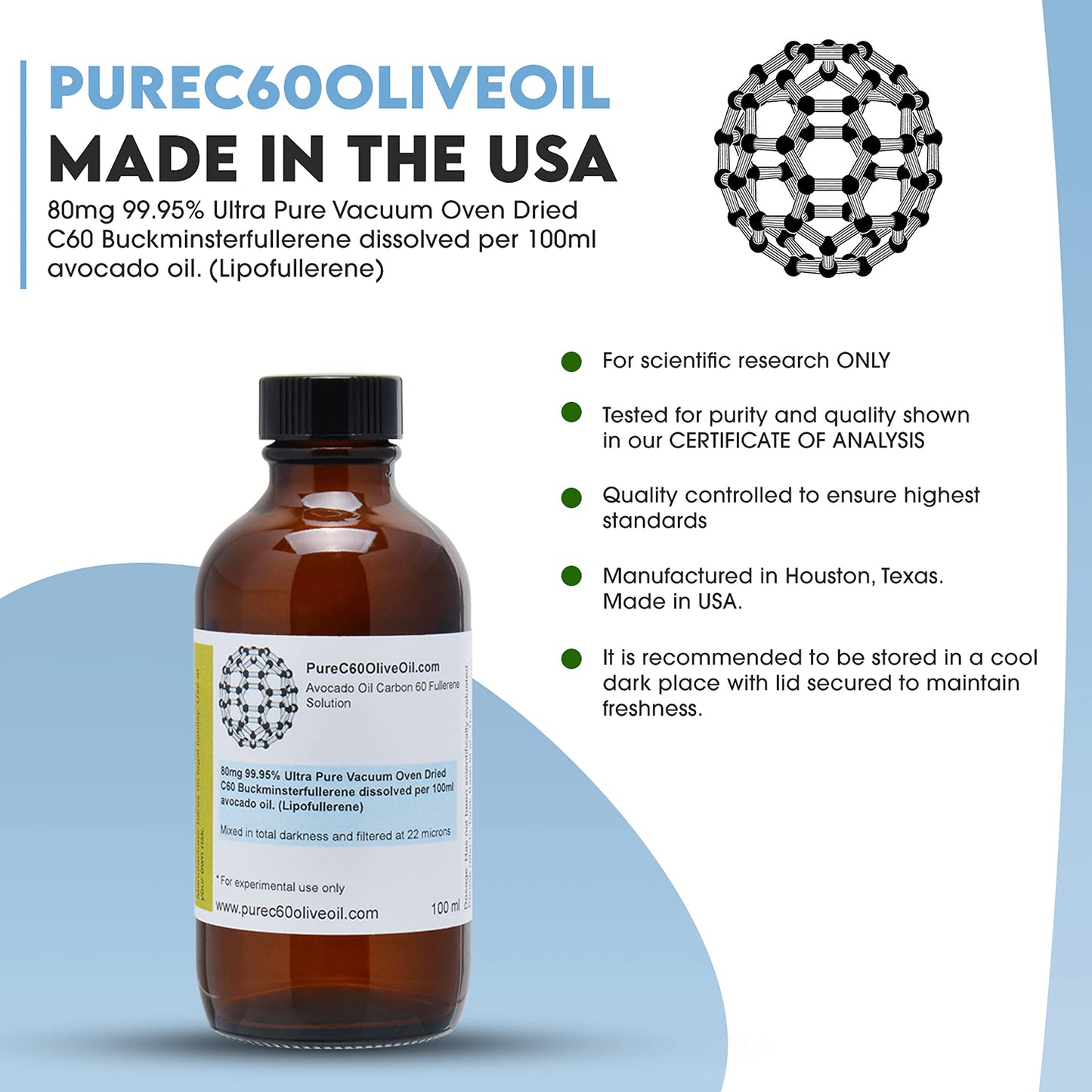 PureC60OliveOil C60 Avocado Oil - 3.38 Fl Oz (Pack of 1)