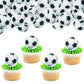48 PCS Edible Soccer Ball Cupcake Toppers Wafer Paper Soccer Cupcake Picks Edible Football Cupcake Decorations for Sports Soccer