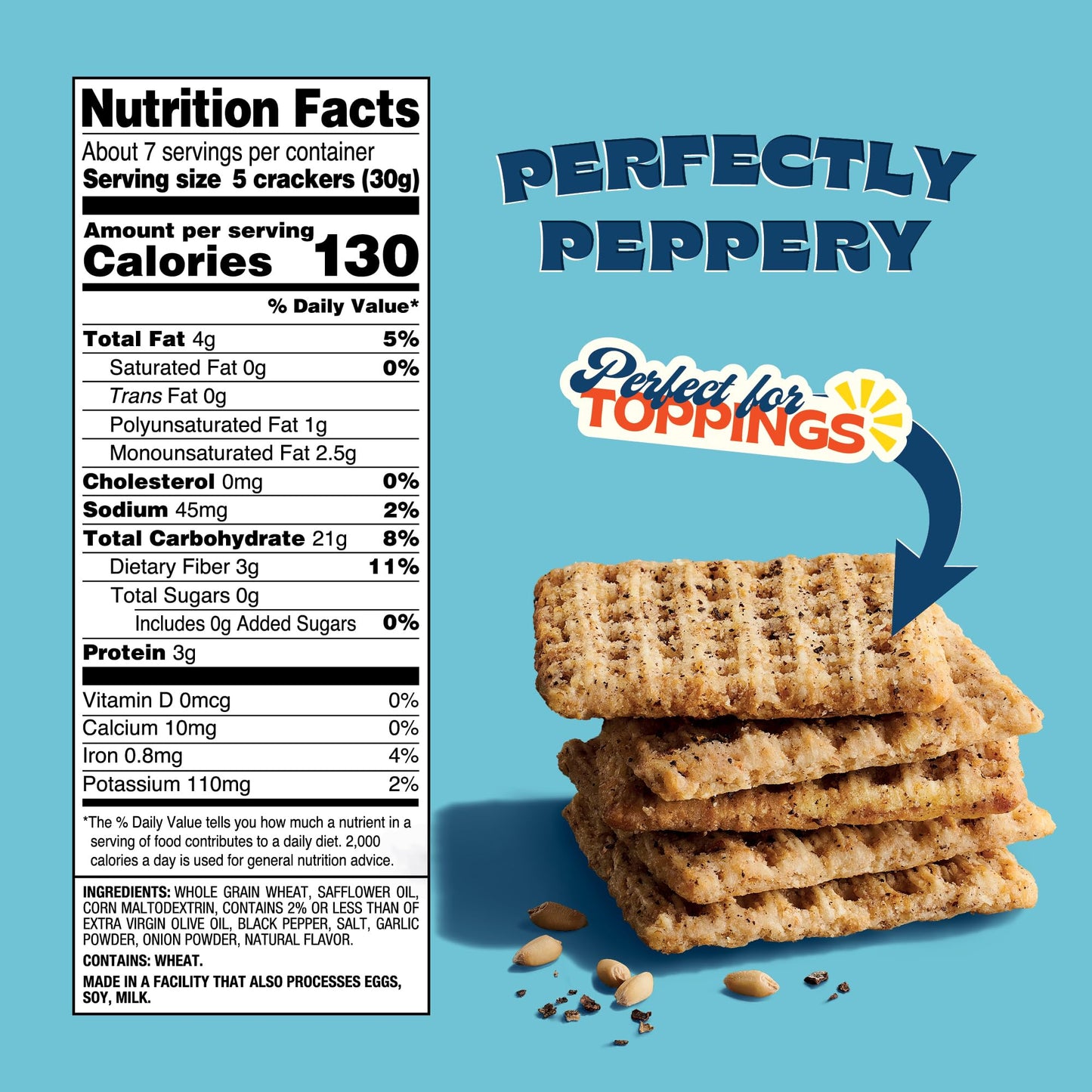 Back to Nature - Cracked Black Pepper Whole Wheat Crackers - Non-GMO, Made with Whole Grain Wheat & Sea Salt - Seriously Tasty S