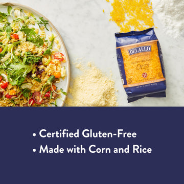 Delallo Gluten Free Orzo Pasta, 12 Oz Bag, (7 Pack), Made With Corn And Rice Flour, Handcrafted In Italy, Non-Gmo, All Natural,