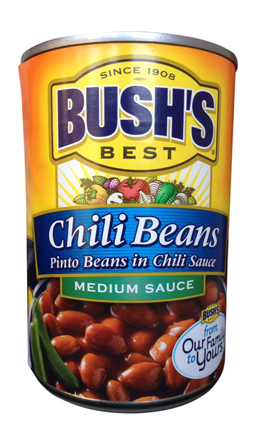 Bush'S Best Chili Beans- Pinto Beans In Medium Sauce- (3 Pack) Each Can Is 16 Ounces For A Total Of 48 Ounces