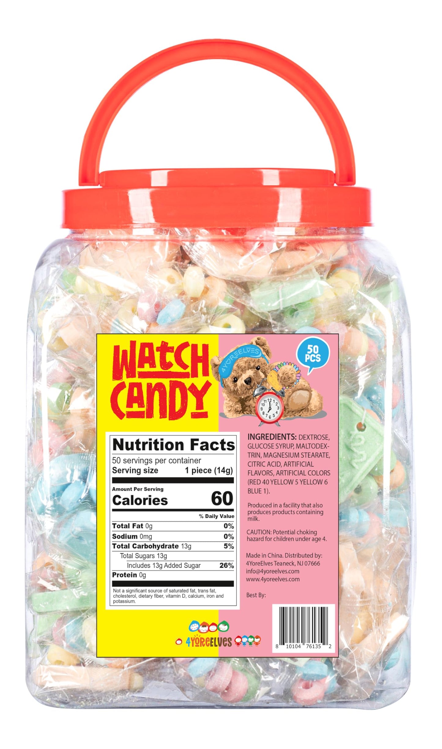 50 Candy Bracelet Watches Individually Wrapped, Taste Nostalgia With Our Playful And Delicious Candy Jewelry, Perfect For Party