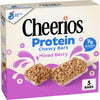 Cheerios Protein Chewy Bars, Snack Bars, Mixed Berry, 5 Ct, 6.35 oz