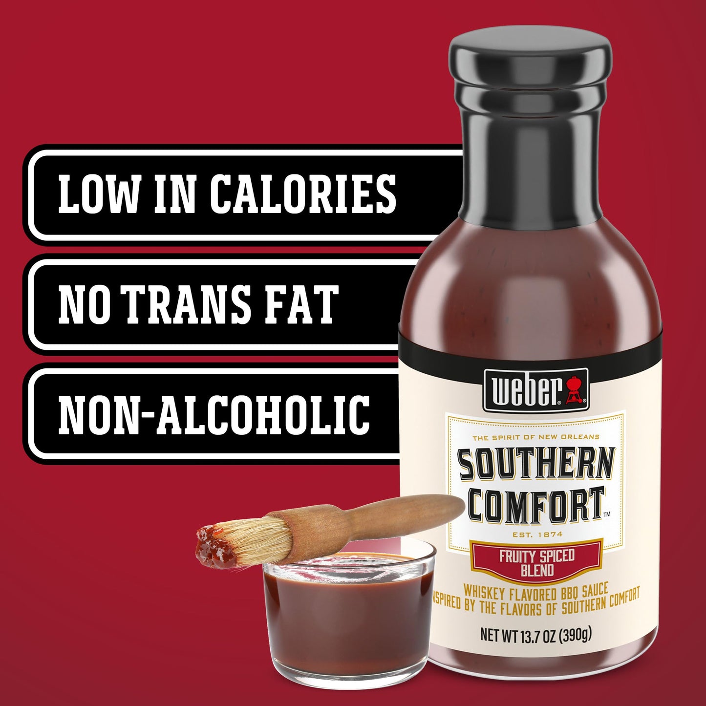 Weber BBQ Sauce, Southern Comfort spirit-inspired flavor Flavor, 13.7 Ounce, Model 1165755