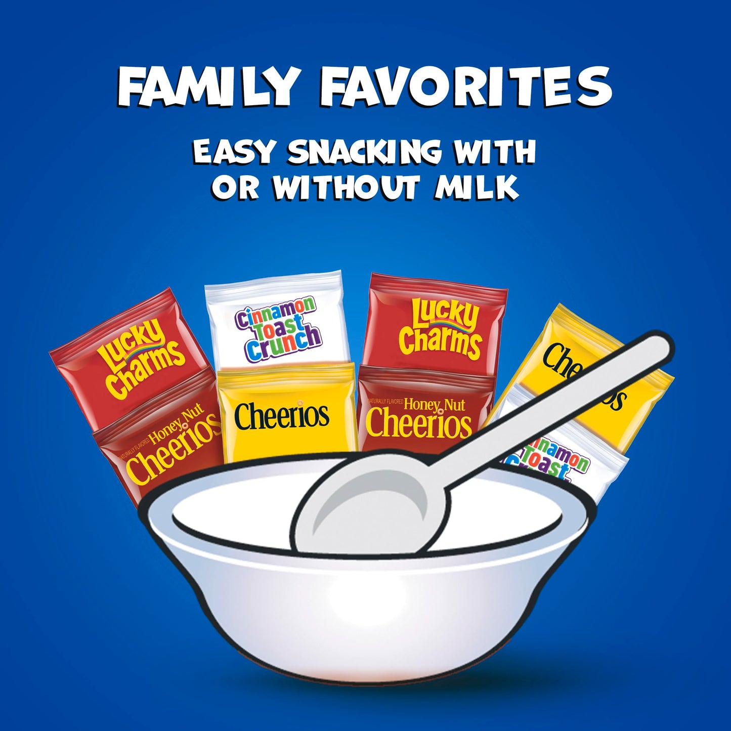 General Mills Breakfast Cereal Variety Pack, Lucky Charms, Cinnamon Toast Crunch, and Cheerios Varieties, Single Serve Snacks, 9