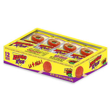 Zumba Rica Chilito Chili Powder Lollipop 12pcs - Lollipops with Chili Powder Cover with Caramel - Mexican Lollipop - Chili Powde