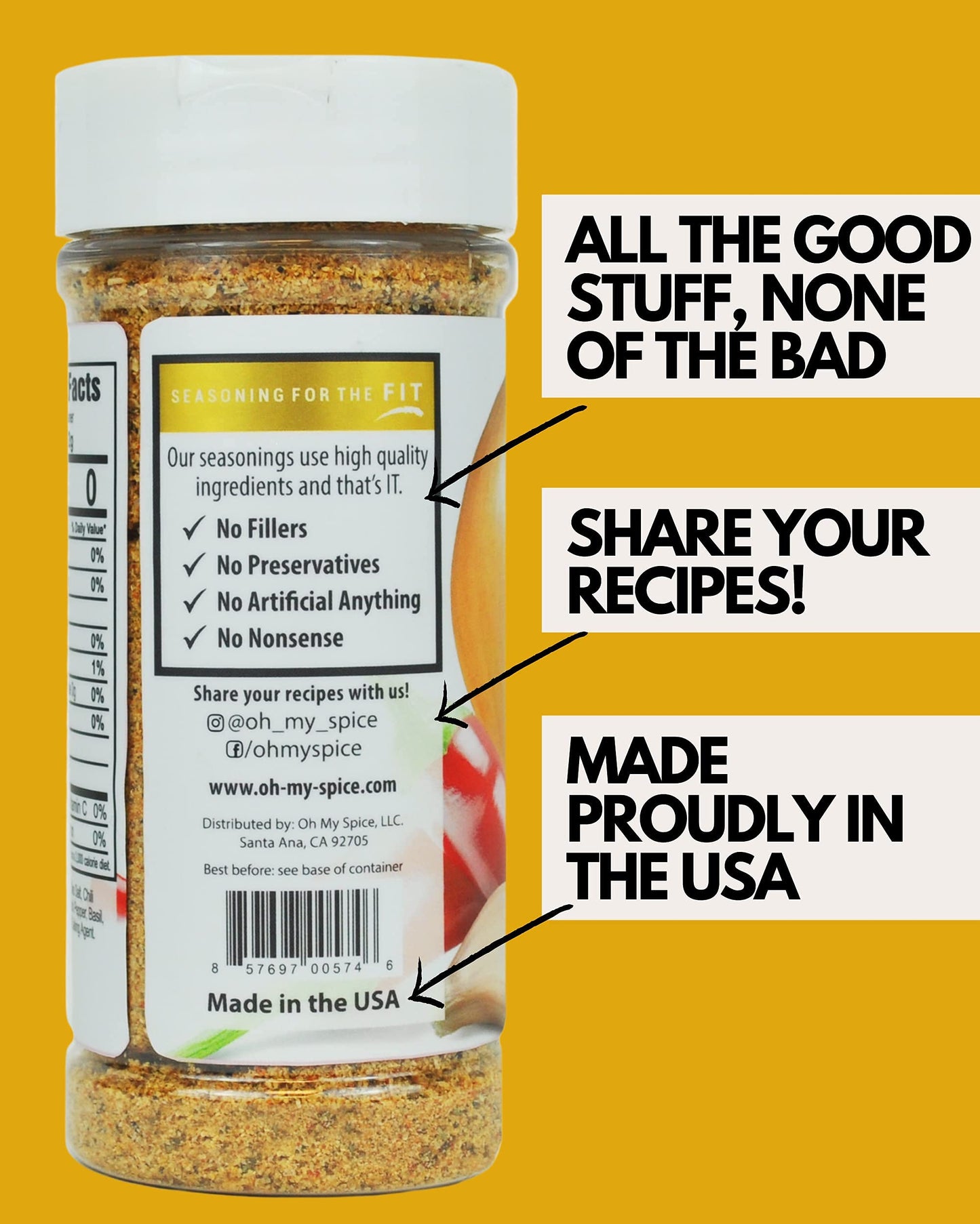 Everything Seasoning - Very Low Sodium All Purpose Seasoning With Onion, Chili, Sea Salt, Black Pepper, Basil & Garlic Powder -
