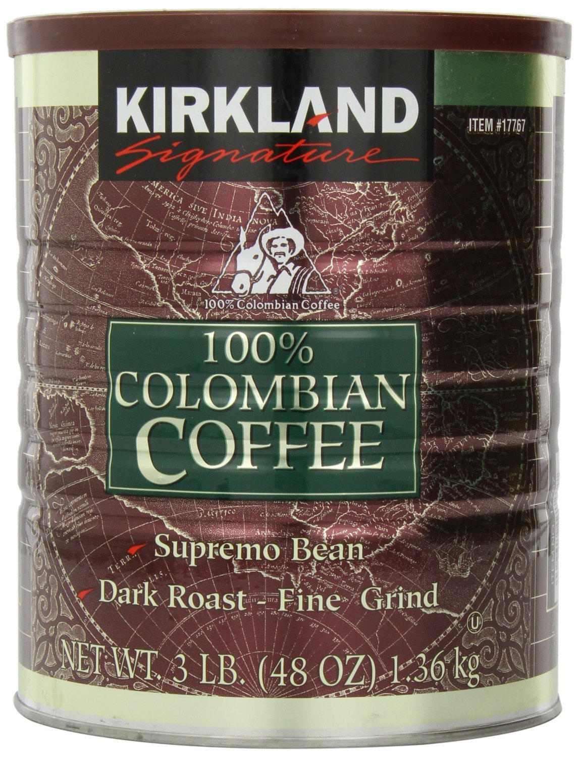 Kirkland Signature Colombian Coffee, 100% Arabica Beans, 48 Ounce (3 Pound)