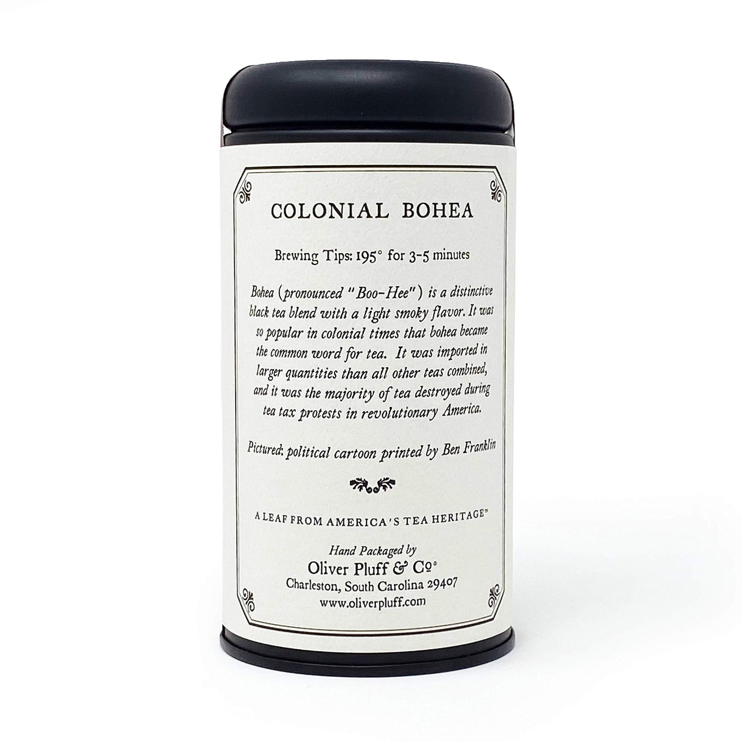 Oliver Pluff Colonial Bohea Black Tea, Loose Leaf, Complex & Smokey, 3 oz