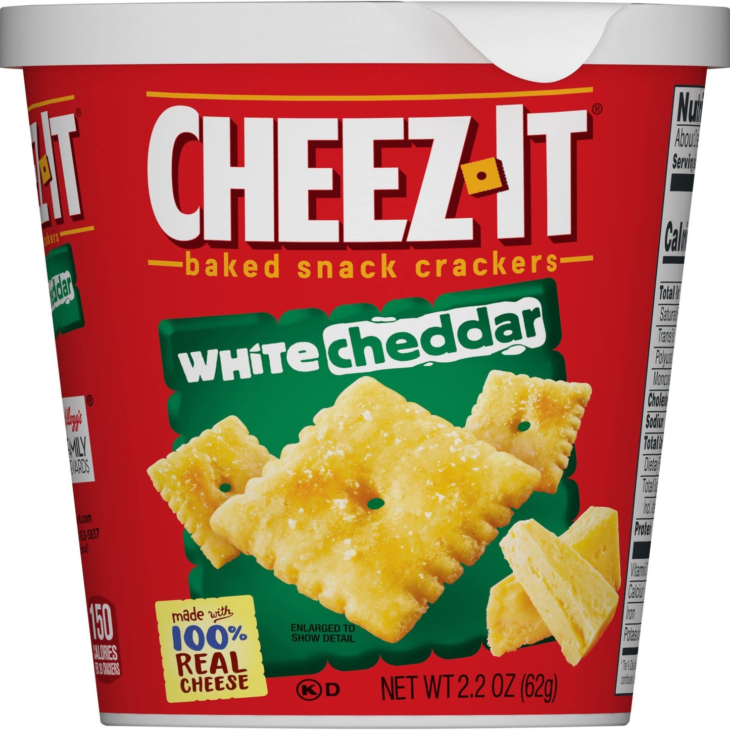 Cheez-It Baked Snack Cheese Crackers in a Cup, White Cheddar, Single Serve, 2.2 oz(Pack of 10)