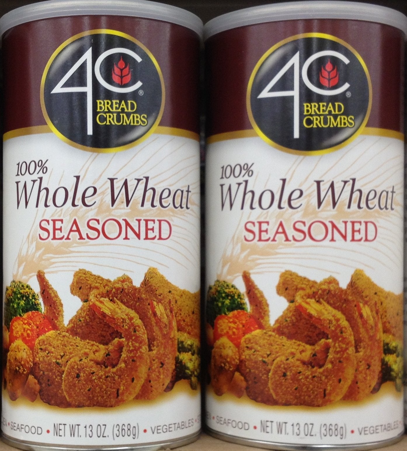 4C Premium Bread Crumbs, Whole Wheat Seasoned With Pecorino Romano Cheese, Flavorful Crispy Crunchy, Value Pack (Whole Wheat Seasoned, 13 Ounce (Pack Of 4))