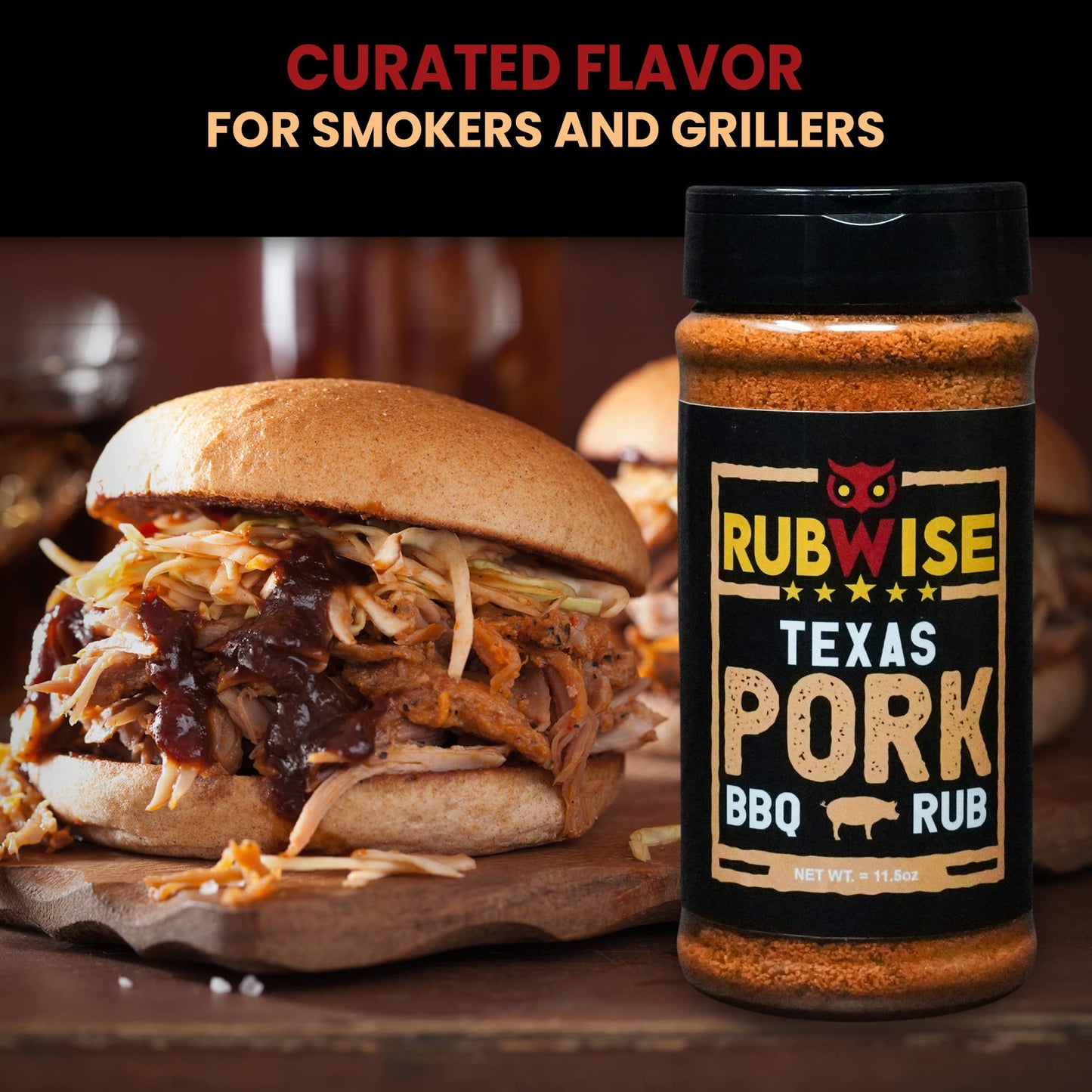 Five Star Seasonings RubWise Pork Rub, Texas Style BBQ Seasoning, 11.5oz, No MSG, Ideal for smoky aroma & Grilling Meat