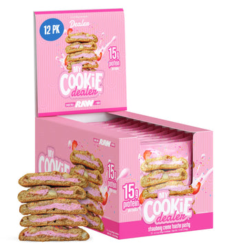 My Cookie Dealer Protein Cookies, Strawberry Creme, 15g Protein, 2.2oz, Pack of 12, Individually Wrapped Snacks