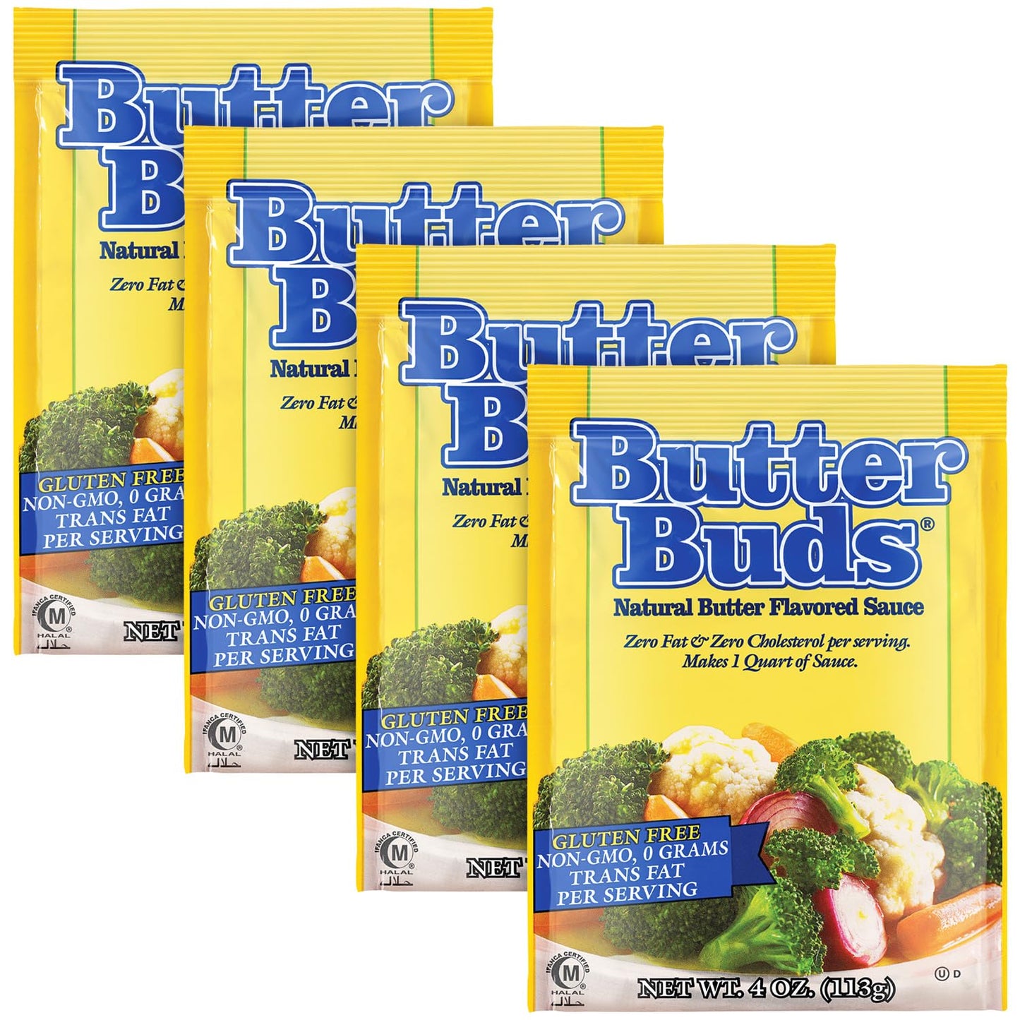 BUTTER BUDS Sauce Mix - Non-GMO, Gluten-Free, Natural Butter Flavored, 4 Oz (Pack of 4), Model BBDS-498353